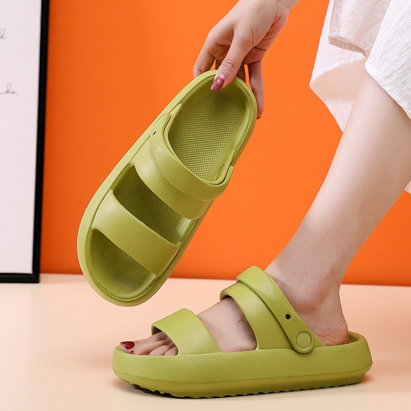 Slippers  | Adjustable Shoes For Women Men Sandals 3cm Thick Bottom Slippers Outdoor | Light green |  36to37| thecurvestory.myshopify.com