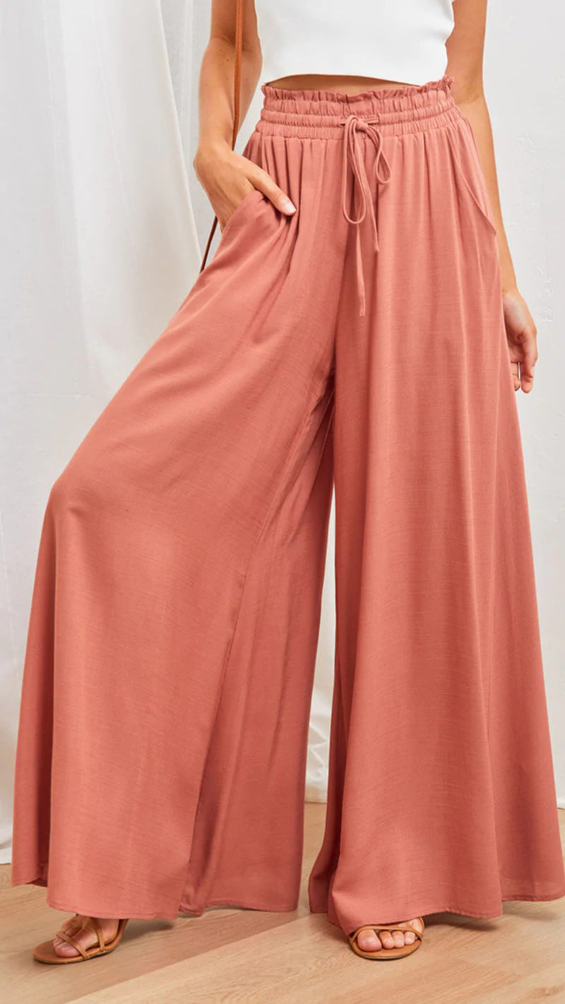 Pants  | Womens Pants Wide Leg Loose Comfy Lounge Sweatpants With Pockets | Orange |  2XL| thecurvestory.myshopify.com