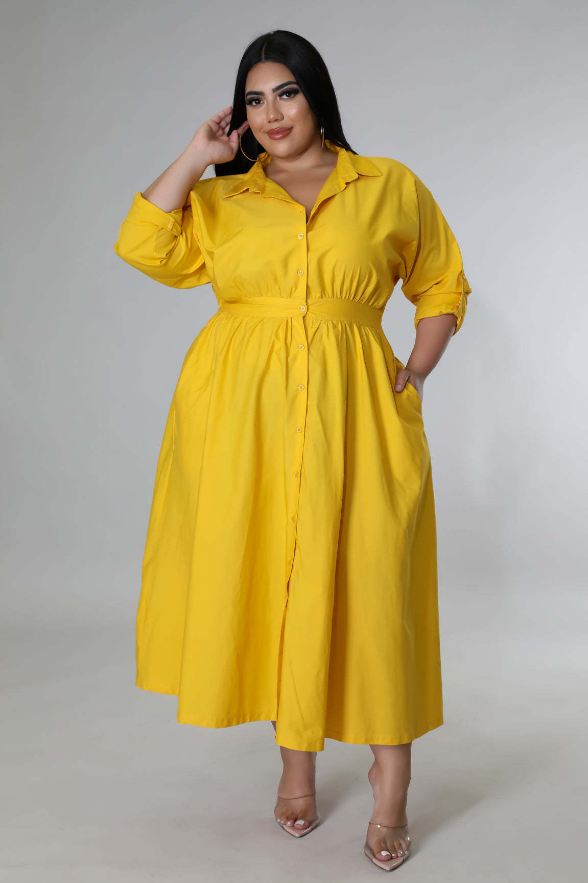Dress  | Fashion Personalized Plus Size Women's Clothing | Yellow |  2XL| thecurvestory.myshopify.com