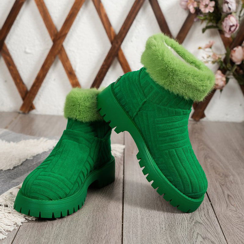 Boots  | Women Fashion Ankle boots With thick sole | Green |  Size37| thecurvestory.myshopify.com