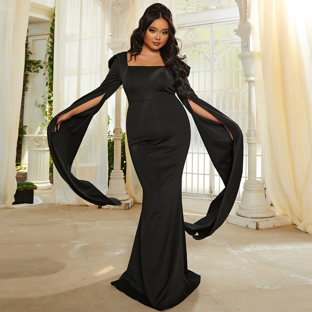 Dress  | Plus Size Women Clothing Long Sleeve Square-neck Dress | |  | thecurvestory.myshopify.com