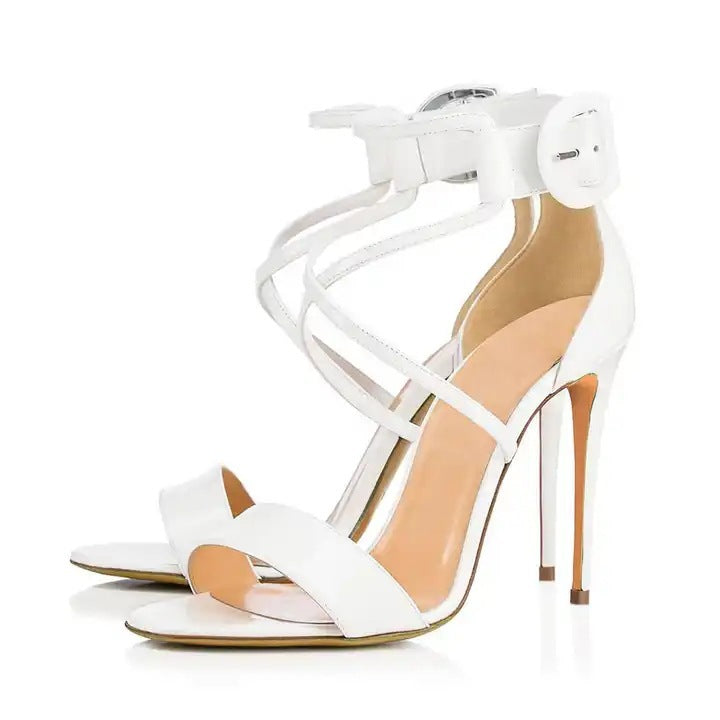 Heeled Sandals  | Women Colorful Sweet Prince Party Dress High Heels | White |  35| thecurvestory.myshopify.com