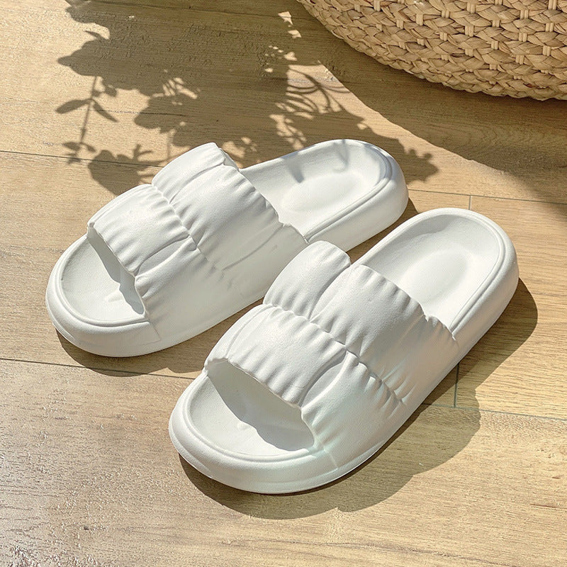 sandals  | Women Home Shoes Bathroom Slippers Soft Sole Slides Summer Beach Shoes | Pure white |  36and37| thecurvestory.myshopify.com