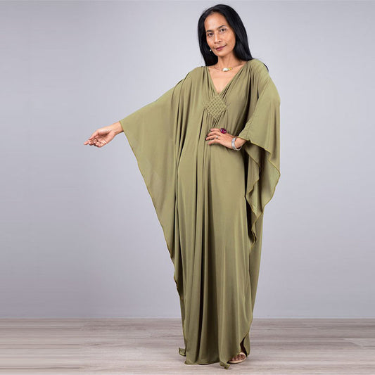 Free Size  Chest Woven Loose Plus Size Beach Cover-up Robe Vacation