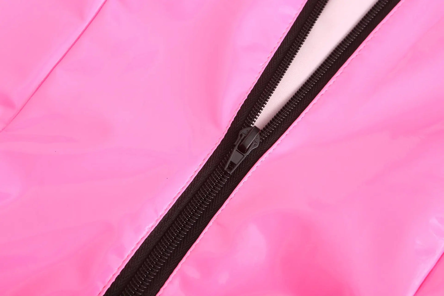 Colorful Faux Leather Ladies Dress Zipper High Elastic - Image #6