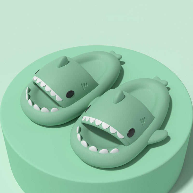 Slippers  | Adult Unisex Slippers Indoor Outdoor Funny Shark Cartoon | |  | thecurvestory.myshopify.com