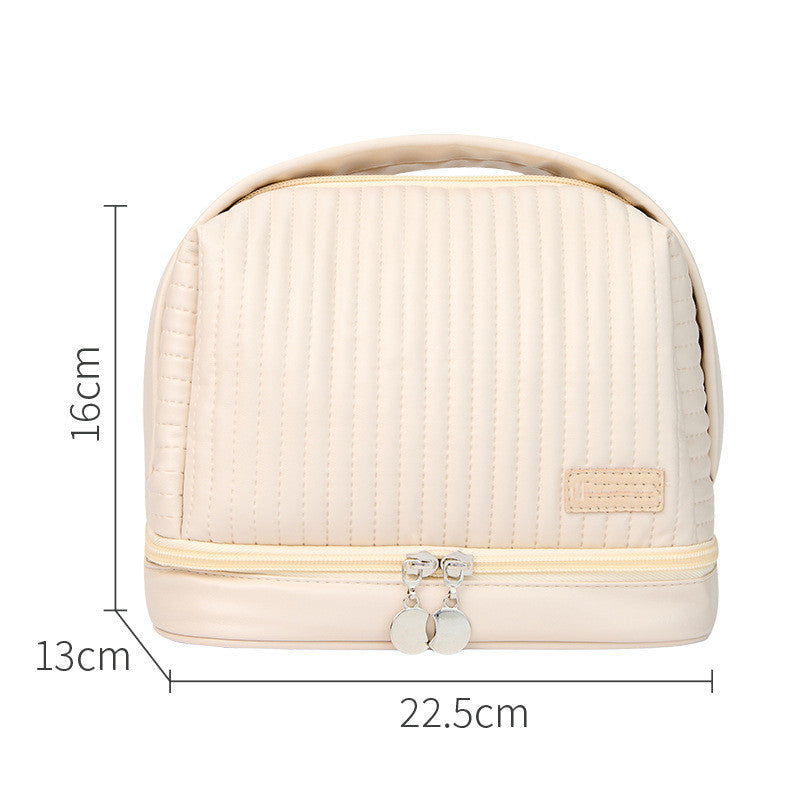makeup bags  | Toast Makeup Bag PU Waterproof And Multifunctional | Milky white |  [option2]| thecurvestory.myshopify.com