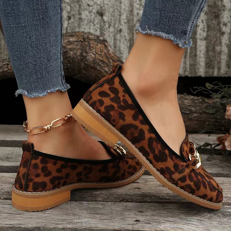 loafers  | Women Large Sizes Buckle Loafers | Leopard Print |  35| thecurvestory.myshopify.com