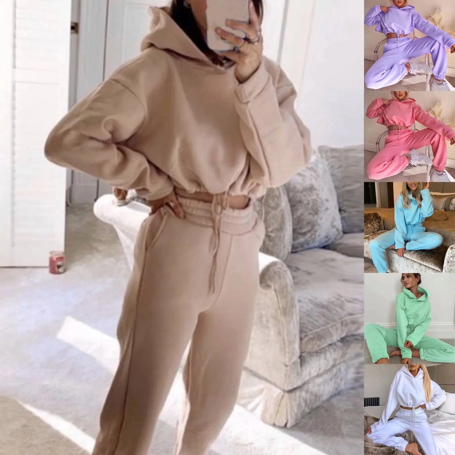 dresses  | Jogging Suits For Women 2 Piece Sweatsuits Tracksuits Sexy Long Sleeve HoodieCasual Fitness Sportswear | [option1] |  [option2]| thecurvestory.myshopify.com