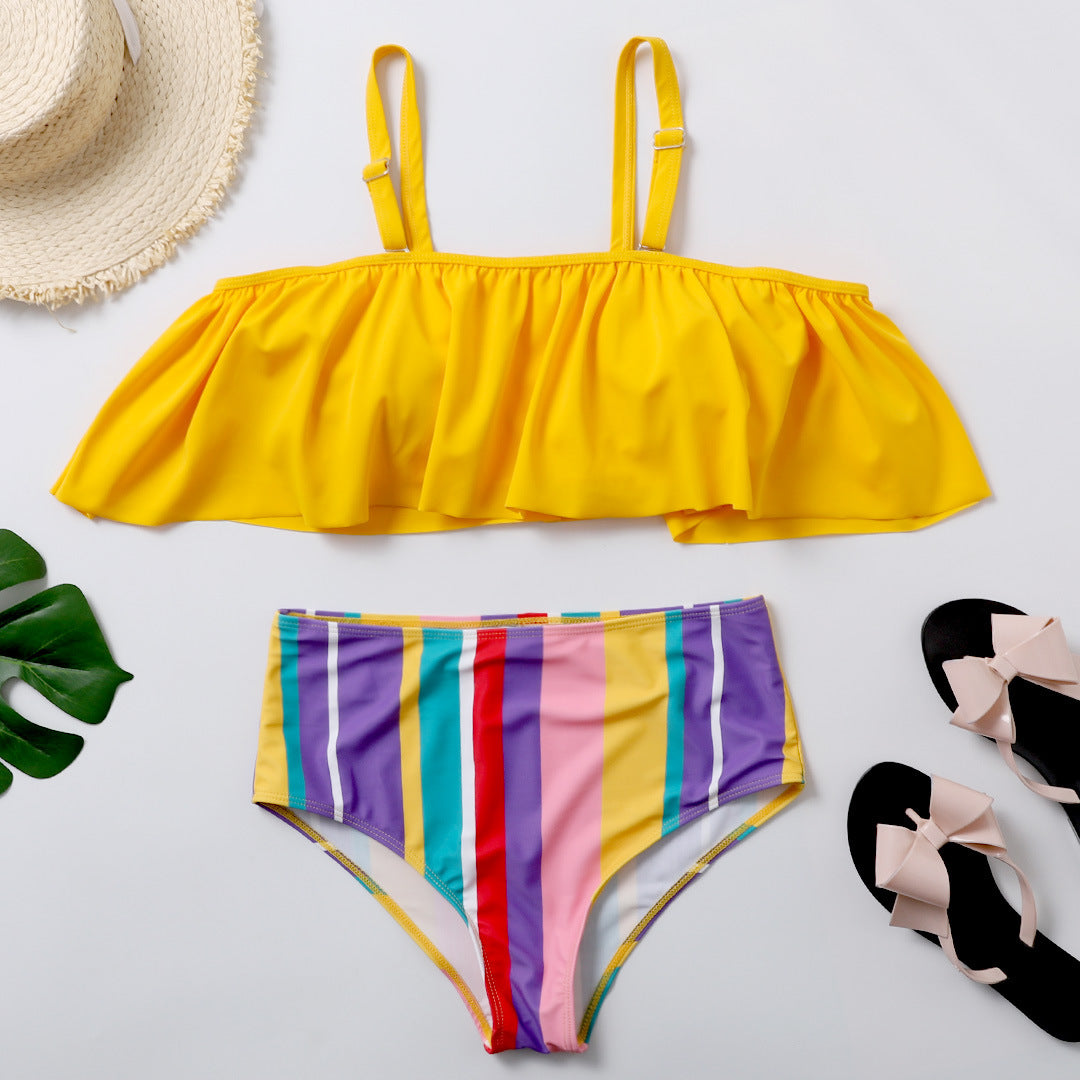 Swimsuit  | Plus Size Women's two piece swimsuit | 3XL |  Yellow| thecurvestory.myshopify.com