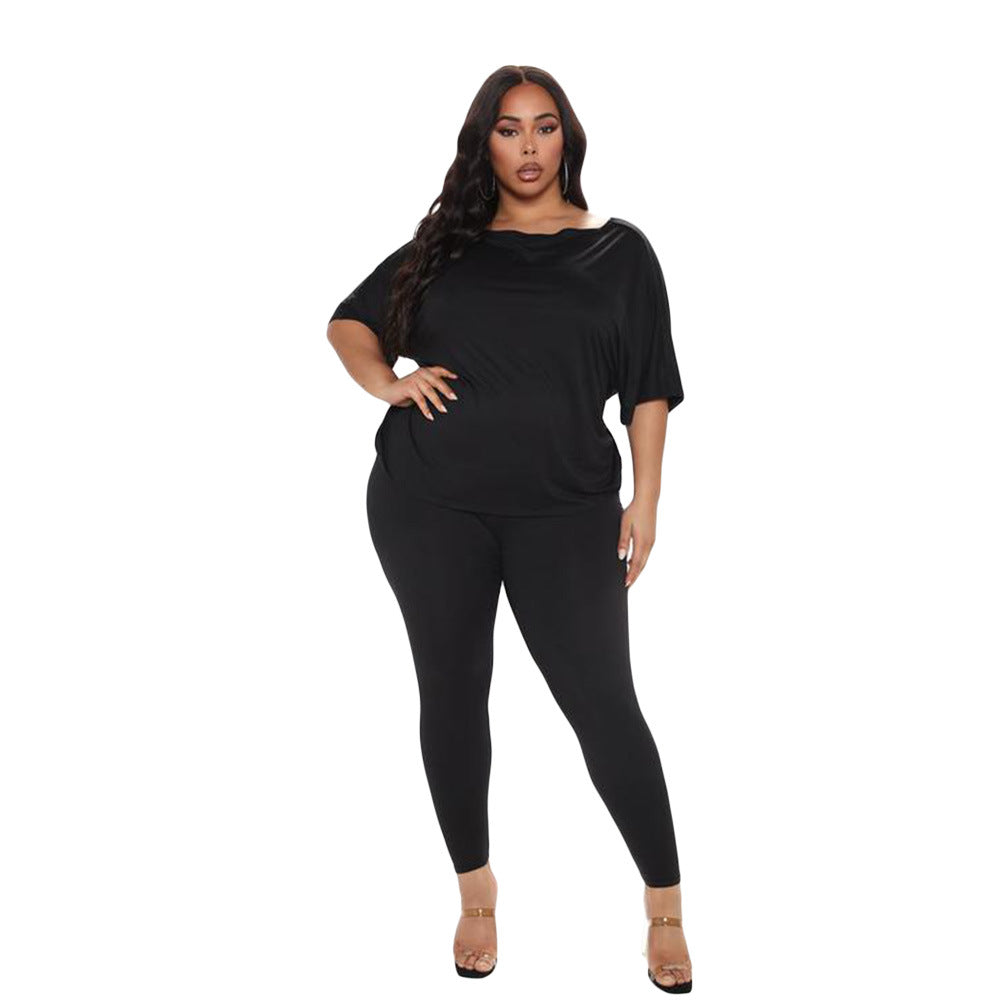 co-ord sets  | Women Plus Size Casual Backless Solid Color Co-ord Set | Black |  XL| thecurvestory.myshopify.com