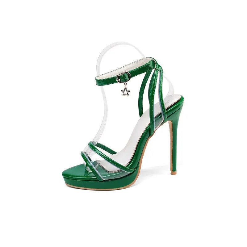 [product_type]  | Women's Fashion Black Word Buckle Sandals Patent Leather | Green |  28| thecurvestory.myshopify.com