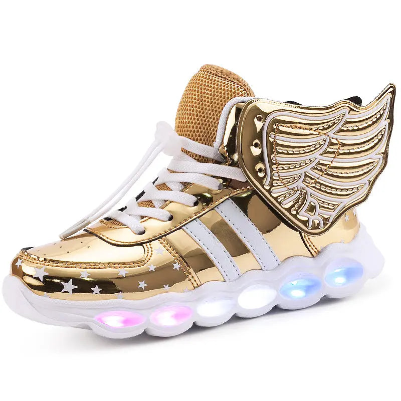 Boys Rechargeable wings glitter sneakers  Boys shoes Thecurvestory