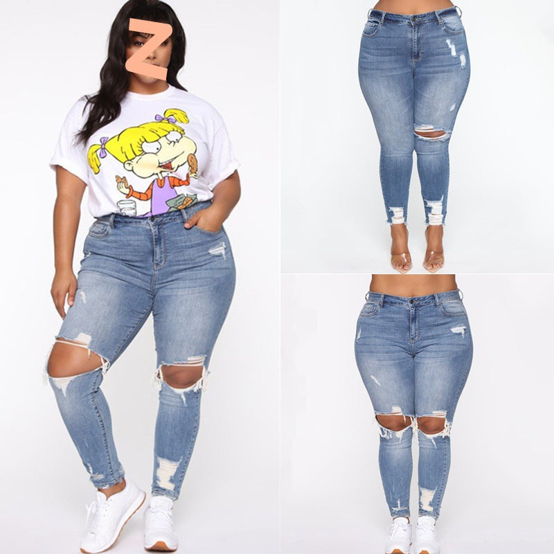 jeans  | Plus Size Women Ripped Jeans | |  | thecurvestory.myshopify.com