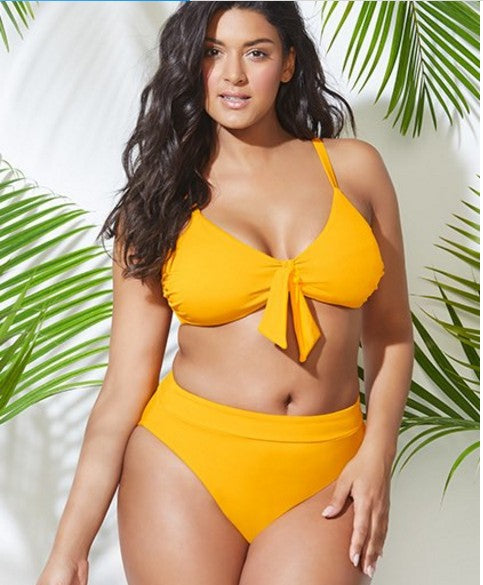Swimsuit  | Plus Size Women's two piece Swimsuit Bikini | Yellow |  2XL| thecurvestory.myshopify.com