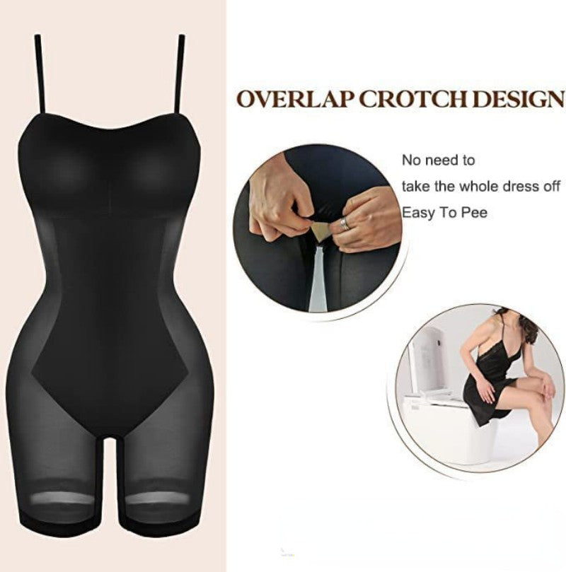 dresses  | Women's Shapewear Dress Jumpsuit Tummy Tuck Lift Corset Open Crotch Suspender Tight Long Skirt Chest Pad Bodysuit Dress | [option1] |  [option2]| thecurvestory.myshopify.com