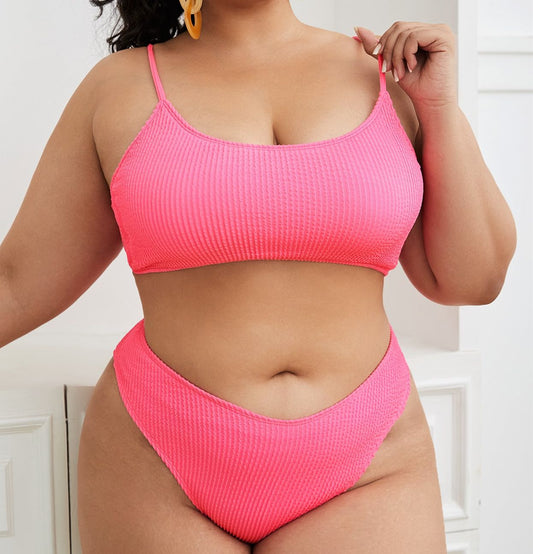 Swimsuit  | Plus-size Solid Color Bikini Swimsuit | |  | thecurvestory.myshopify.com
