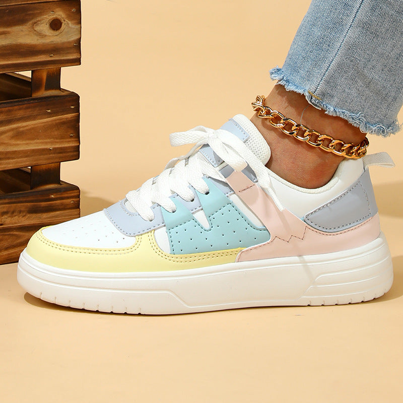 Sneakers  | Women Lace-up Outdoor Multi Color Casual Flat Shoes | [option1] |  [option2]| thecurvestory.myshopify.com