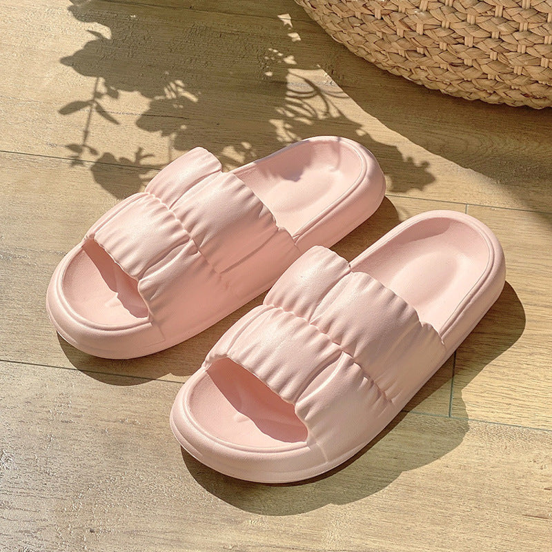 sandals  | Women Home Shoes Bathroom Slippers Soft Sole Slides Summer Beach Shoes | Cherry blossom powder |  36and37| thecurvestory.myshopify.com