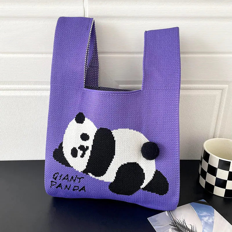 Knitted Cute Panda  Handbag - Image #7
