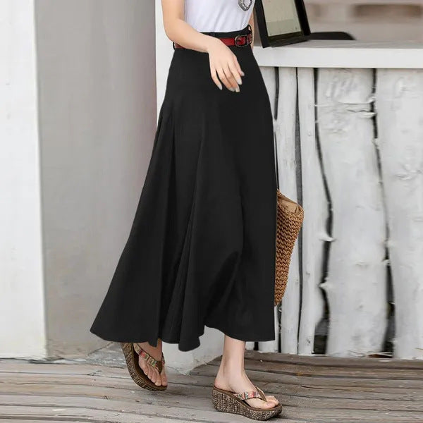 Skirt  | Plus Size Womens A-line High Waist Skirt | Black |  4XL| thecurvestory.myshopify.com
