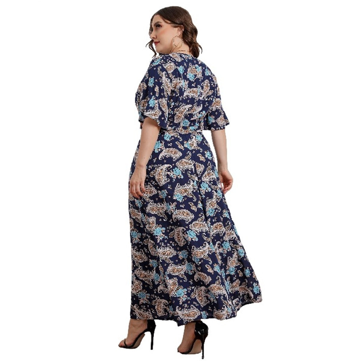 Dress  | Plus Size Women's Printed Short Sleeve Dress | |  | thecurvestory.myshopify.com