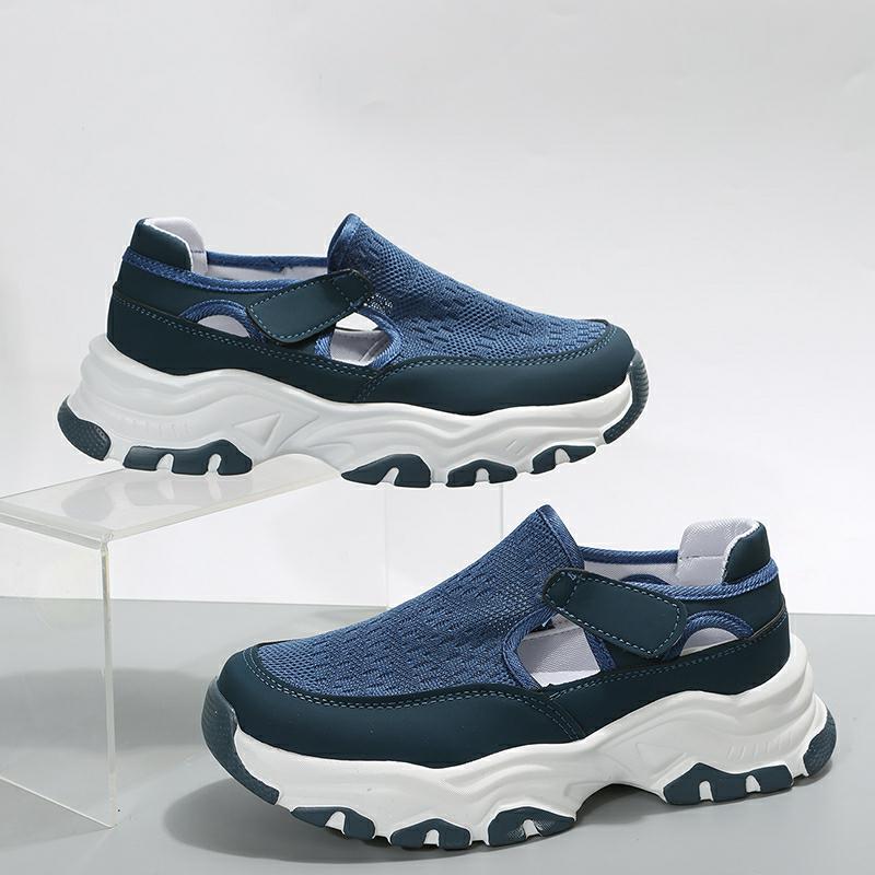 sneakers  | Mesh Sport Shoes Women Fashion Outdoor Flat Heel Round Toe Preppy Running Shoes | Light blue |  Size35| thecurvestory.myshopify.com