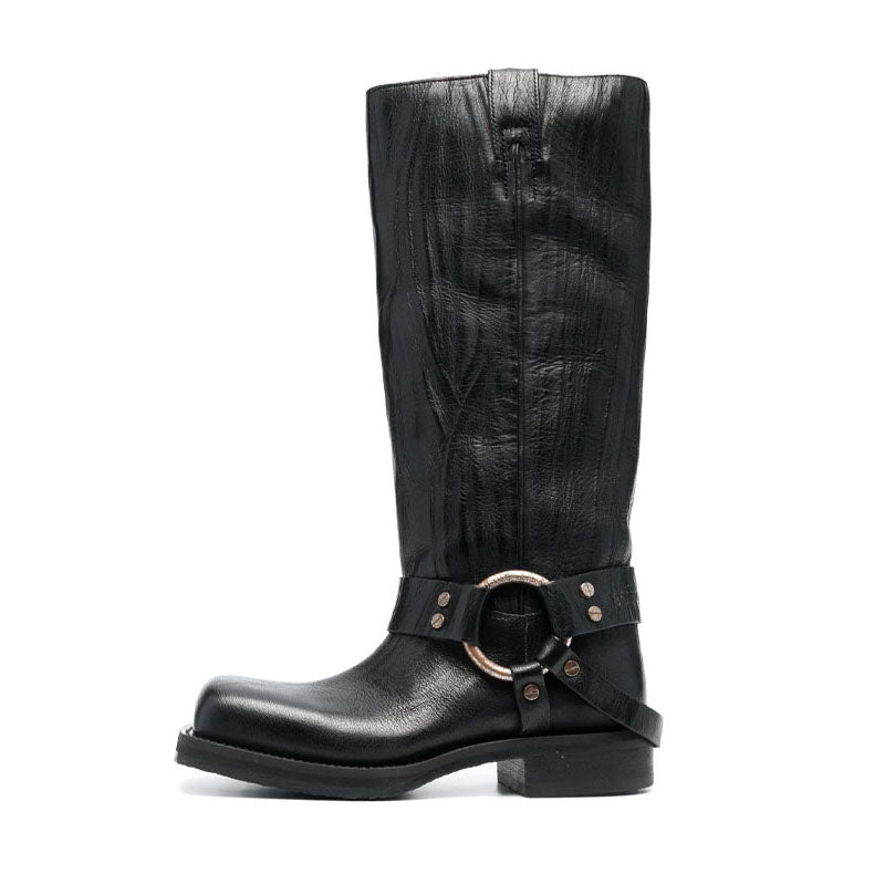 Boots  | Women's Fashion Denim High Leg knee Boot | Black |  34| thecurvestory.myshopify.com