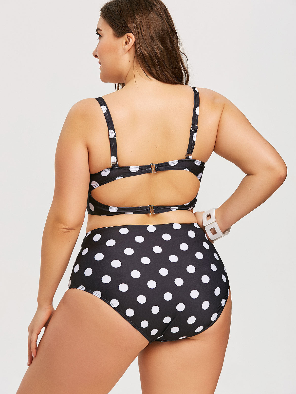 Swimsuit  | Retro Polka Dot High-rise Bikini Top Bottom Padded Swimsuit Plus Size Swimwear | |  | thecurvestory.myshopify.com