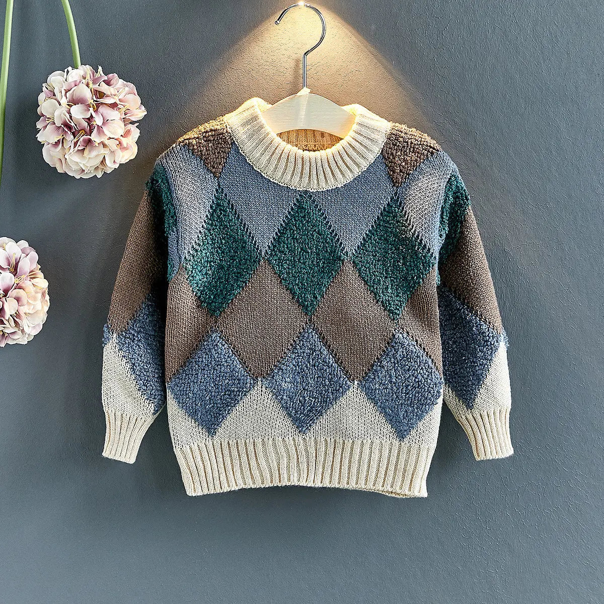 Girls Sweater  | Girls Casual Fashion Pullover Plaid Sweater | thecurvestory.myshopify.com