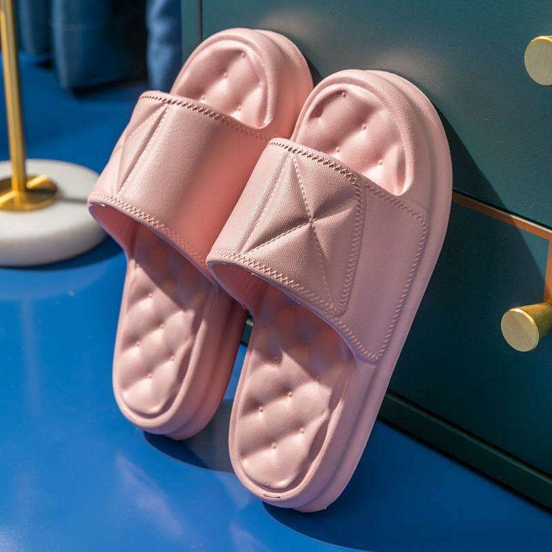 sandals  | Women's Summer Slippers Home Soft Slippers Thick Sole Non-slip EVA Indoor Shoes Flat Slides Couple Beach Shoes | Pink |  36to37| thecurvestory.myshopify.com