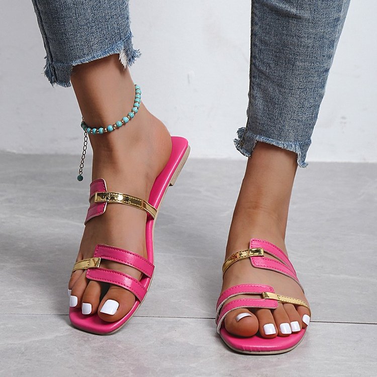 Flat Sandals  | Women Color Matching Flat Sandals And Slippers | |  | thecurvestory.myshopify.com