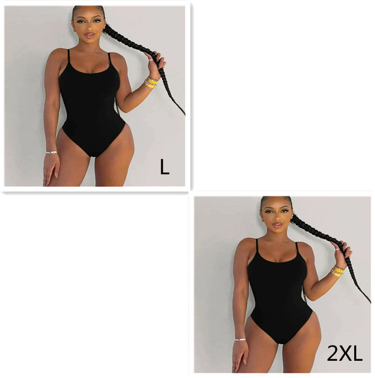 Swimsuit  | Sling Backless Plus Size Solid Color Triangle One-piece Swimsuit | Set2 |  L| thecurvestory.myshopify.com