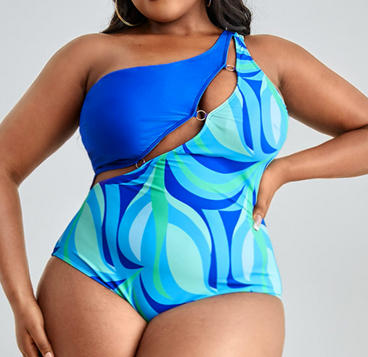 Printed Sexy  Slim Fit One-piece Women's Plus Size Swimsuit