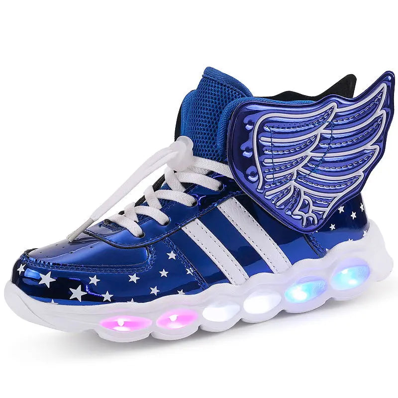 Boys Rechargeable wings glitter sneakers  Boys shoes Thecurvestory
