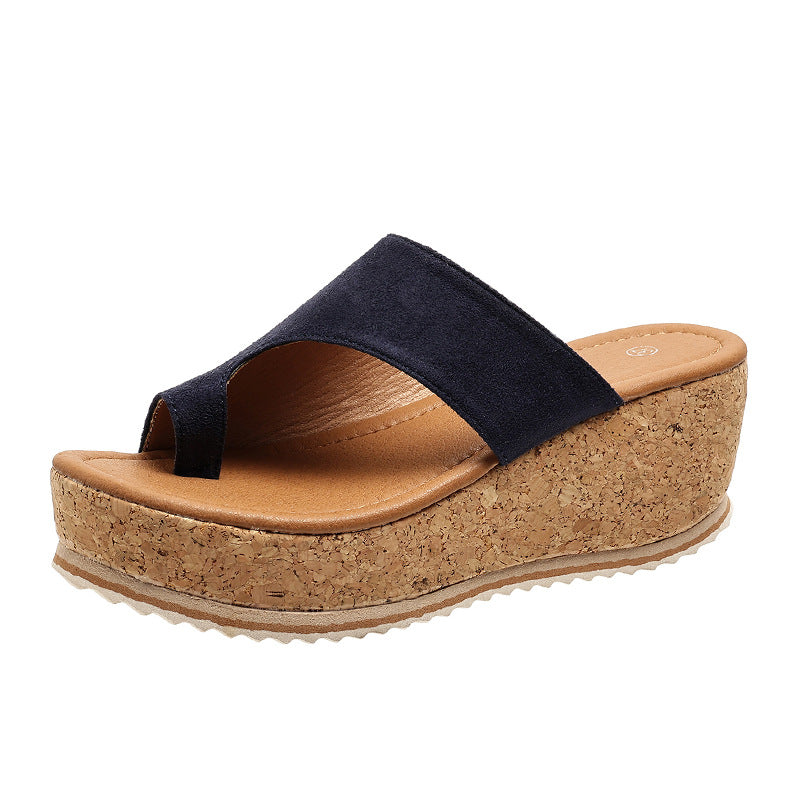 Platform sandals  | Fashion Leopard Print Wedge Slippers For Women | Royal Blue |  Size36| thecurvestory.myshopify.com