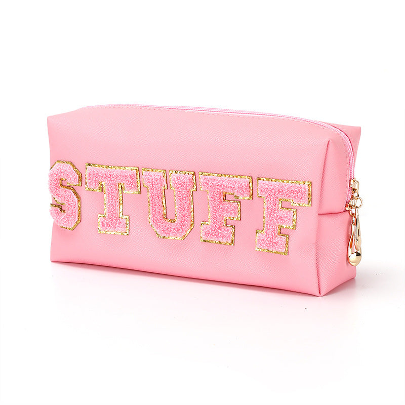 Hand Bags  | Women Colorful STUFF Cute Cosmetic Bag | Pink |  20X12X8CM| thecurvestory.myshopify.com