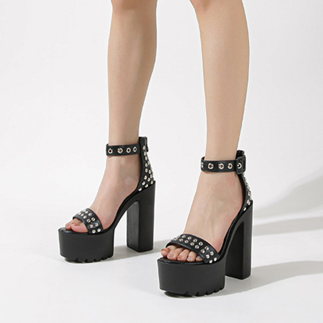 Heeled Sandals  | Women High Heel Platform Chunky Heeled Sandals | |  | thecurvestory.myshopify.com