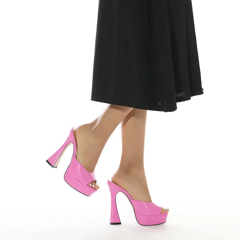 [product_type]  | Fashion Solid Color Thick High Heel Platform Sandals | [option1] |  [option2]| thecurvestory.myshopify.com