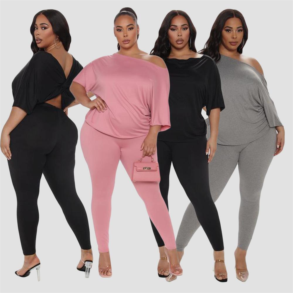 co-ord sets  | Women Plus Size Casual Backless Solid Color Co-ord Set | |  | thecurvestory.myshopify.com