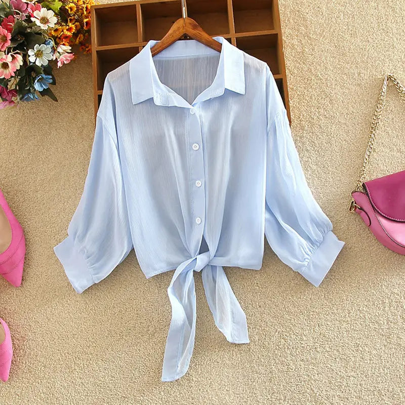 [product_type]  | Summer sun protection women's cardigan | Blue |  L| thecurvestory.myshopify.com