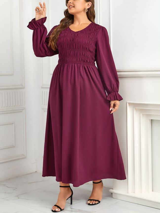 dresses  | Plus size Pleated puff sleeves dress | |  | thecurvestory.myshopify.com