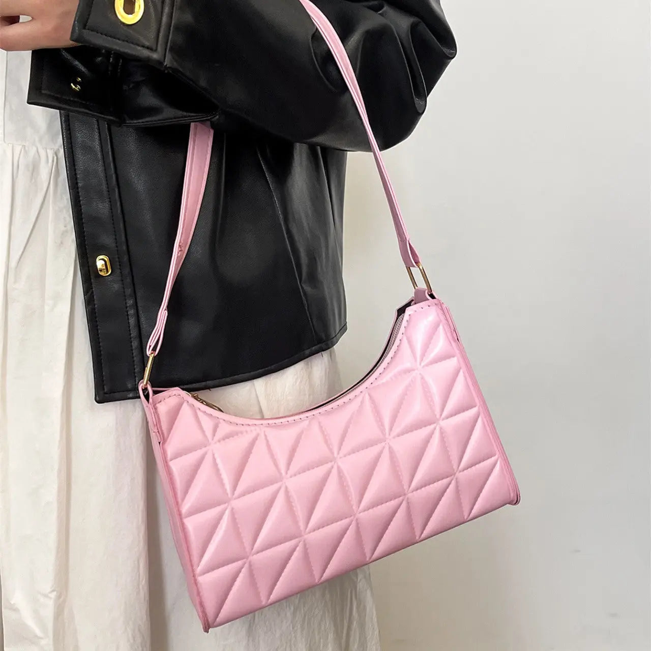 Women Casual Quilted Pattern Small Shoulder Bag - Image #13