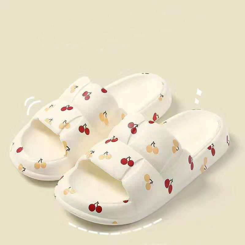sandals  | Women Home Shoes Bathroom Slippers Soft Sole Slides Summer Beach Shoes | White cherry |  36and37| thecurvestory.myshopify.com