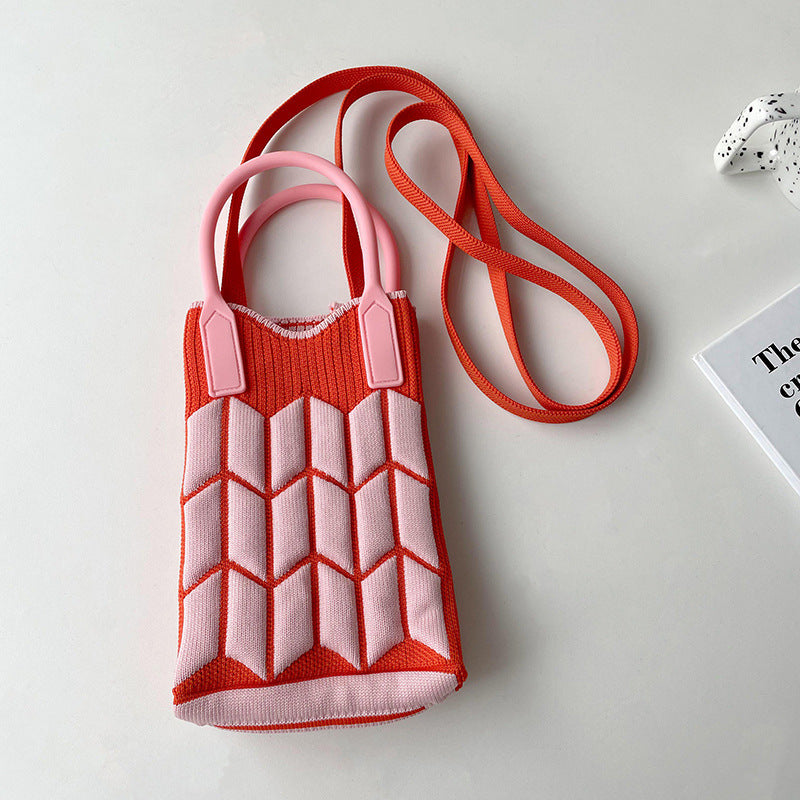 Shoulder bags  | Love Mini Knit Shoulder Crossbody Bag | Wheat Pack Orange |  [option2]| thecurvestory.myshopify.com