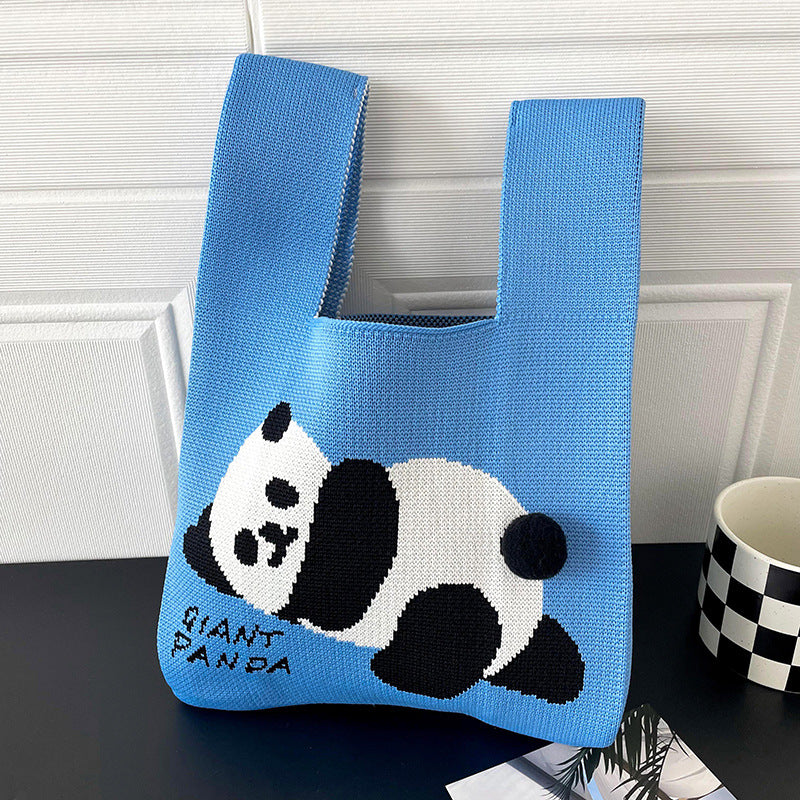 Hand Bags  | Knitted Cute Panda  Handbag | [option1] |  [option2]| thecurvestory.myshopify.com