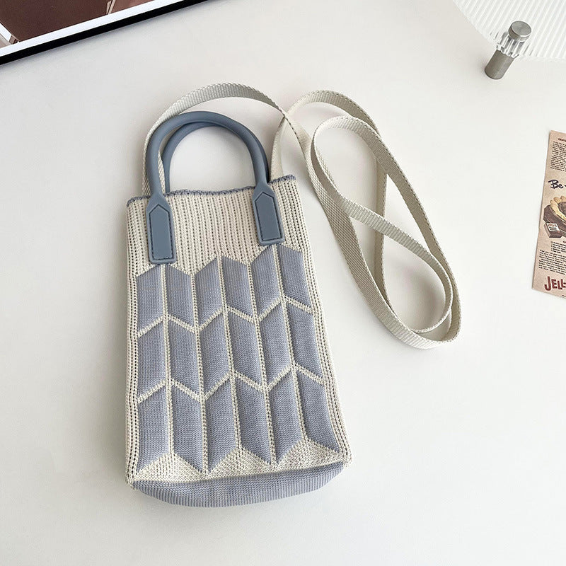Shoulder bags  | Love Mini Knit Shoulder Crossbody Bag | Wheat Pack Gray |  [option2]| thecurvestory.myshopify.com