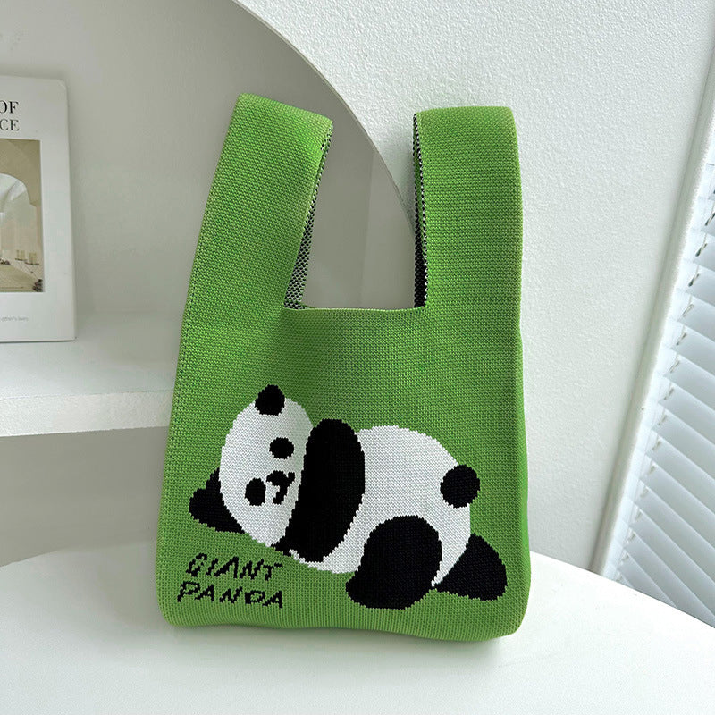 Hand Bags  | Knitted Cute Panda  Handbag | [option1] |  [option2]| thecurvestory.myshopify.com