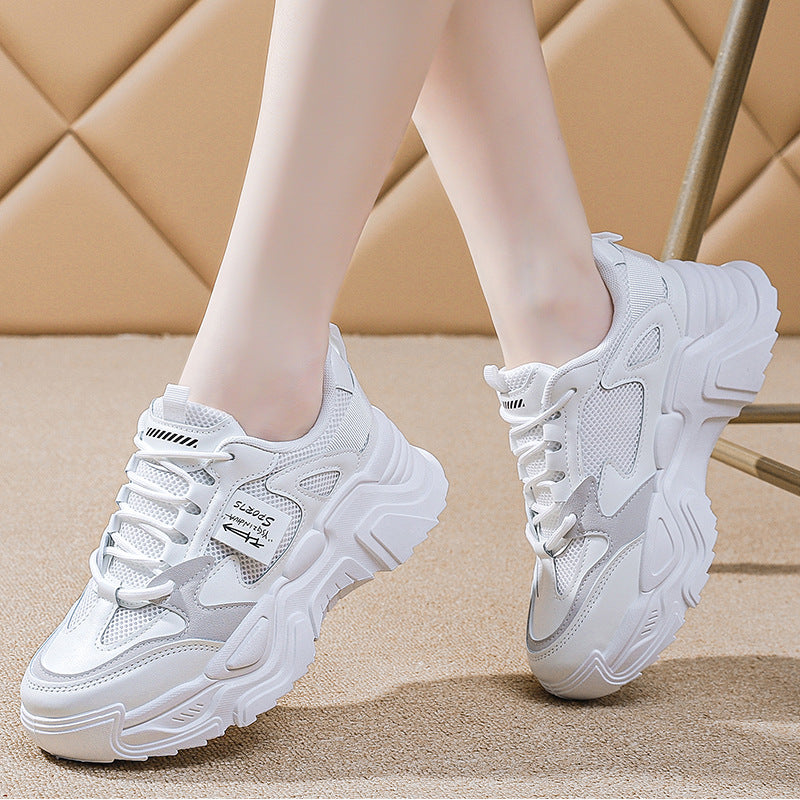 Sneakers  | Women Casual Lightweight chunky Sole Sneakers | White |  35| thecurvestory.myshopify.com