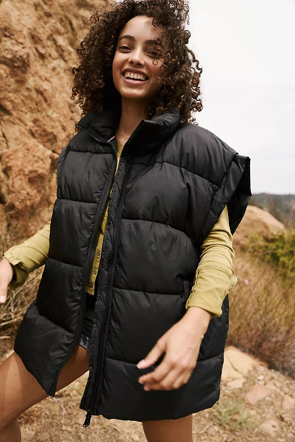 jackets  | Loose Trendy Cotton Vest Coat for Women | Black |  L| thecurvestory.myshopify.com